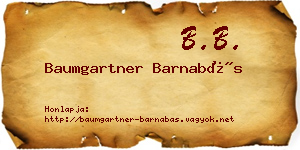 Baumgartner Barnabás névjegykártya