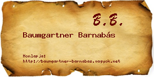 Baumgartner Barnabás névjegykártya